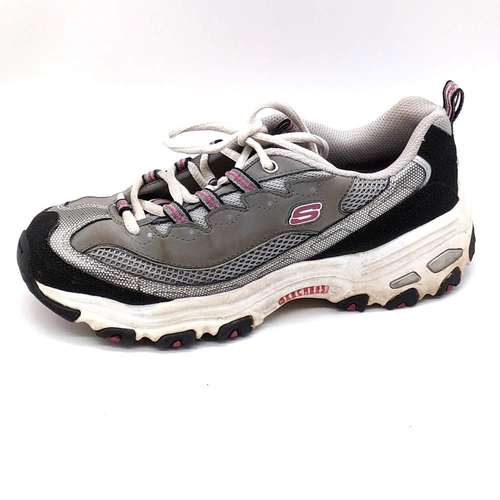 Skechers Shoes Womens‎ D'Lites Gray 7 Leather Running Sneakers Sports 11590